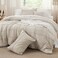 Bedsure California King Comforter Set 4 Pieces Pinch Pleat Bed Set Beige Boho Bedding for All Season 1 Soft Comforter 2 Pillowcases 1 Decorative Pillow