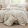 Bedsure California King Comforter Set 4 Pieces Pinch Pleat Bed Set Beige Boho Bedding for All Season 1 Soft Comforter 2 Pillowcases 1 Decorative Pillow