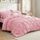 Bedsure Queen Comforter Set Baby Pink Bed in a Bag Queen Size Bedding 7 Pieces GentleSoft Pintuck Bed Set Gift for Family All Season Down Alternative Comforter with Sheets Pillowcases Shams