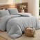 Bedsure Queen Fluffy Comforter Set GentleSoft 3 Pieces Luxury Fleece Bed Light Grey Bedding Cozy Room Decor Aesthetic 1 Queen Bed Comforter 90x90 and 2 Pillowcases 20x26