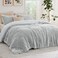 Bedsure Queen Fluffy Comforter Set GentleSoft 3 Pieces Luxury Fleece Bed Light Grey Bedding Cozy Room Decor Aesthetic 1 Queen Bed Comforter 90x90 and 2 Pillowcases 20x26