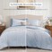 BLOOMHAVEN Queen Comforter Set 7 Pieces Blue Bedding Sets for All Seasons Lightweight Soft Bed in a Bag Queen with Revesible Farmhouse Comforter Sheets Pillowcases Shams