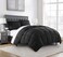 Chezmoi Collection 3Piece All Season Oversized King Comforter Set Black Soft Quilted Down Alernative Duvet Insert with Corner Tabs Lightweight Microfiber Bedding 110 x 96 Inches