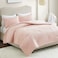 Comfort Spaces Cotton Comforter Set Jacquard PomPom Tufts Design Down Alternative All Season Modern Bedding Matching Shams FullQueen Phillips Blush