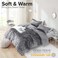 Comfort Spaces Juliette Luxe Comforter Set Velvet Lush with Soft Brushed Microfiber Reverse All Season Cozy Velvet Bedding Sets Fluffy Comforter Bed Set Matching Sham Grey King 3 Piece