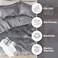Comfort Spaces Juliette Luxe Comforter Set Velvet Lush with Soft Brushed Microfiber Reverse All Season Cozy Velvet Bedding Sets Fluffy Comforter Bed Set Matching Sham Grey King 3 Piece