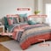 Cottolester Boho Full Comforter Set 8 PiecesOrange and Green Bohemian Striped Bed in a Bag Paisley Soft Microfiber Bedding Comforter Set