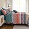 Cottolester Boho Full Comforter Set 8 PiecesOrange and Green Bohemian Striped Bed in a Bag Paisley Soft Microfiber Bedding Comforter Set
