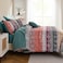 Cottolester Boho Full Comforter Set 8 PiecesOrange and Green Bohemian Striped Bed in a Bag Paisley Soft Microfiber Bedding Comforter Set