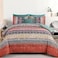 Cottolester Boho Full Comforter Set 8 PiecesOrange and Green Bohemian Striped Bed in a Bag Paisley Soft Microfiber Bedding Comforter Set