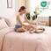 CozyLux Full Size Comforter Sets Blush Pink 7 Pieces Seersucker Textured Luxury Bed in a Bag All Seasons Soft Bedding Sets with Down Alternative Comforter Sheets Pillowcases Shams Home Gift