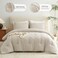 CozyLux King Size Comforter Set Oatmeal 3 Pieces Lightweight Down Alternative Quilted Bedding Sets Gray All Season Soft Breathable Solid Comforter with 2 Pillowcases Luxury Bed Set Gift for Home