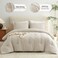 CozyLux King Size Comforter Set Oatmeal 3 Pieces Lightweight Down Alternative Quilted Bedding Sets Gray All Season Soft Breathable Solid Comforter with 2 Pillowcases Luxury Bed Set Gift for Home