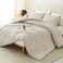 CozyLux King Size Comforter Set Oatmeal 3 Pieces Lightweight Down Alternative Quilted Bedding Sets Gray All Season Soft Breathable Solid Comforter with 2 Pillowcases Luxury Bed Set Gift for Home
