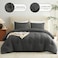 CozyLux Queen Comforter Set Dark Grey 3 Pieces Lightweight Comforters Queen Size Bedding Sets Dark Gray All Season Solid Down Alternative Comforter with 2 Pillowcases Soft Bed Set Gift for Home