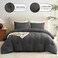 CozyLux Queen Comforter Set Dark Grey 3 Pieces Lightweight Comforters Queen Size Bedding Sets Dark Gray All Season Solid Down Alternative Comforter with 2 Pillowcases Soft Bed Set Gift for Home