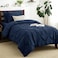 CozyLux Twin XL Comforter Set Navy Blue 5 Pieces Twin Extra Long Pintuck Bed in A Bag for College Dorm All Season Bed Set Gift Pinch Pleat Bedding Set with Comforter Sheets Pillowcase Sham