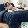 CozyLux Twin XL Comforter Set Navy Blue 5 Pieces Twin Extra Long Pintuck Bed in A Bag for College Dorm All Season Bed Set Gift Pinch Pleat Bedding Set with Comforter Sheets Pillowcase Sham