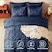 CozyLux Twin XL Comforter Set Navy Blue 5 Pieces Twin Extra Long Pintuck Bed in A Bag for College Dorm All Season Bed Set Gift Pinch Pleat Bedding Set with Comforter Sheets Pillowcase Sham