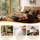 Erosebridal Bear Cabin Plaid 7 Piece Comforter Set QueenRustic Farmhouse Bed in a BagRetro Hunting Deer BeddingCountry Woodland Pine Tree Quilt SetMaple Leaf Lodge Fitted SheetRed Black Brown