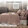 Geniospin Queen Comforter Set 7 Pieces Comforter Queen Size Soft Solid Bedding Set for All Season Textured Bed in a Bag with Sheets Pillowcases Shams Misty Rose 90x90