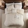 Harbor House Cotton Comforter Set Trendy Tufted Textured Design All Season Down Alternative Cozy Bedding with Matching Shams Anslee Pom Pom Taupe FullQueen92x96 3 Piece