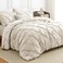 HIMEET Full Size Comforter Set Beige 7 Pieces Pintuck Bed in a Bag Pinch Pleat Modern Room Decor AllSeason Soft Bedding Gift with Comforter Sheets Pillowcases Shams
