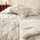 HIMEET Full Size Comforter Set Beige 7 Pieces Pintuck Bed in a Bag Pinch Pleat Modern Room Decor AllSeason Soft Bedding Gift with Comforter Sheets Pillowcases Shams
