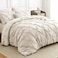 HIMEET Full Size Comforter Set Beige 7 Pieces Pintuck Bed in a Bag Pinch Pleat Modern Room Decor AllSeason Soft Bedding Gift with Comforter Sheets Pillowcases Shams