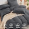 HYMOKEGE California King Comforter Set Seersucker 7 Pieces All Season Luxury Bed in a Bag for Bedroom Bedding Set with Comforters Sheets Pillowcases Shams Dark Grey