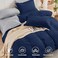 HYMOKEGE Navy BlueLight Grey King Size Comforter Set Seersucker 7 Pieces All Season Luxury Bed in a Bag for Bedroom Bedding Set with Comforter Sheets Pillowcases Shams