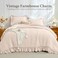 JOLLYVOGUE Beige Queen Comforter Set 3 Pieces Seersucker Comforters Queen Size Lightweight Fluffy Bedding Sets Queen for All Season with 1 Ruffle Comforter and 2 Ruffle Pillowshams