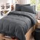 JOLLYVOGUE Twin Comforter Set UltraSoft Bed in a Bag Twin Size 5 Pieces OekoTEX Certified Bedding Set with Down Alternative Comforter Sheets Pillowcases Shams Dark Grey