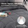 JOLLYVOGUE Twin Comforter Set UltraSoft Bed in a Bag Twin Size 5 Pieces OekoTEX Certified Bedding Set with Down Alternative Comforter Sheets Pillowcases Shams Dark Grey