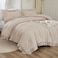 Litanika Full Comforter Set Beige 3 Pieces Khaki Ruffle Farmhouse Aesthetic Bedding Comforter Set Lightweight Fluffy Microfiber Bed Set 79x90In Comforter 2 Pillowcases