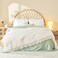 Litanika Full Comforter Set Ivory 3 Pieces Beige Ruffle Farmhouse Aesthetic Bedding Comforter Set Lightweight Fluffy Microfiber Bed Set 79x90In Comforter 2 Pillowcases