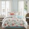 Madison Park 100 Cotton Comforter Set Coastal Coral Starfish Design All Season Down Alternative Cozy Bedding with Matching Shams Decorative Pillow Queen90x90 Teal 7 Piece