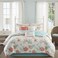 Madison Park 100 Cotton Comforter Set Coastal Coral Starfish Design All Season Down Alternative Cozy Bedding with Matching Shams Decorative Pillow Queen90x90 Teal 7 Piece