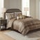 Madison Park Bellagio Cozy Comforter Set Luxurious Jaquard Traditional Damask Design All Season Down Alternative Bedding with Matching Shams Decorative Pillow King104x92 BrownGold 7 Piece
