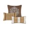 Madison Park Bellagio Cozy Comforter Set Luxurious Jaquard Traditional Damask Design All Season Down Alternative Bedding with Matching Shams Decorative Pillow King104x92 BrownGold 7 Piece