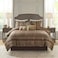Madison Park Bellagio Cozy Comforter Set Luxurious Jaquard Traditional Damask Design All Season Down Alternative Bedding with Matching Shams Decorative Pillow King104x92 BrownGold 7 Piece