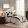 Madison Park Comforter Faux SilkTraditional Luxurious Jacquard Design All Season Set Matching Bed Skirt Decorative Pillows Cal King104x92 Navy 7 Piece