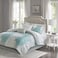 Madison Park Essentials Maible Cozy Bed in A Bag Comforter with Complete Cotton Sheet SetFloral Medallion Damask Design All Season Cover Decorative Pillow Cal King104x92 Floral Aqua 9 Piece