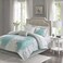 Madison Park Essentials Maible Cozy Bed in A Bag Comforter with Complete Cotton Sheet SetFloral Medallion Damask Design All Season Cover Decorative Pillow Cal King104x92 Floral Aqua 9 Piece