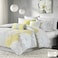 Madison Park Lola Sateen Cotton Comforter SetCasual Medallion Floral Design All Season Down Alternative Bedding Shams Bedskirt Decorative Pillows Cal King GreyYellow 7 Piece