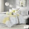 Madison Park Lola Sateen Cotton Comforter SetCasual Medallion Floral Design All Season Down Alternative Bedding Shams Bedskirt Decorative Pillows Cal King GreyYellow 7 Piece