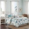 Madison Park Pebble Beach 100 Cotton Comforter Set Coastal Coral Starfish Design All Season Down Alternative Cozy Bedding with Matching Shams Decorative Pillow Queen90x90 Aqua 7 Piece