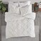 Madison Park Tufted Chenille Cotton Comforter All Season Bedding Set Matching Shams Pacey Shabby Chic Geometric Ogee Off White FullQueen90x90 3 Piece