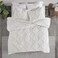 Madison Park Tufted Chenille Cotton Comforter All Season Bedding Set Matching Shams Pacey Shabby Chic Geometric Ogee Off White FullQueen90x90 3 Piece