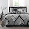 Madison Park Vienna Sateen Cotton Comforter Set Breathable Soft Cover Trendy All Season Down Alternative Cozy Bedding with Matching Shams King Black 7 Piece